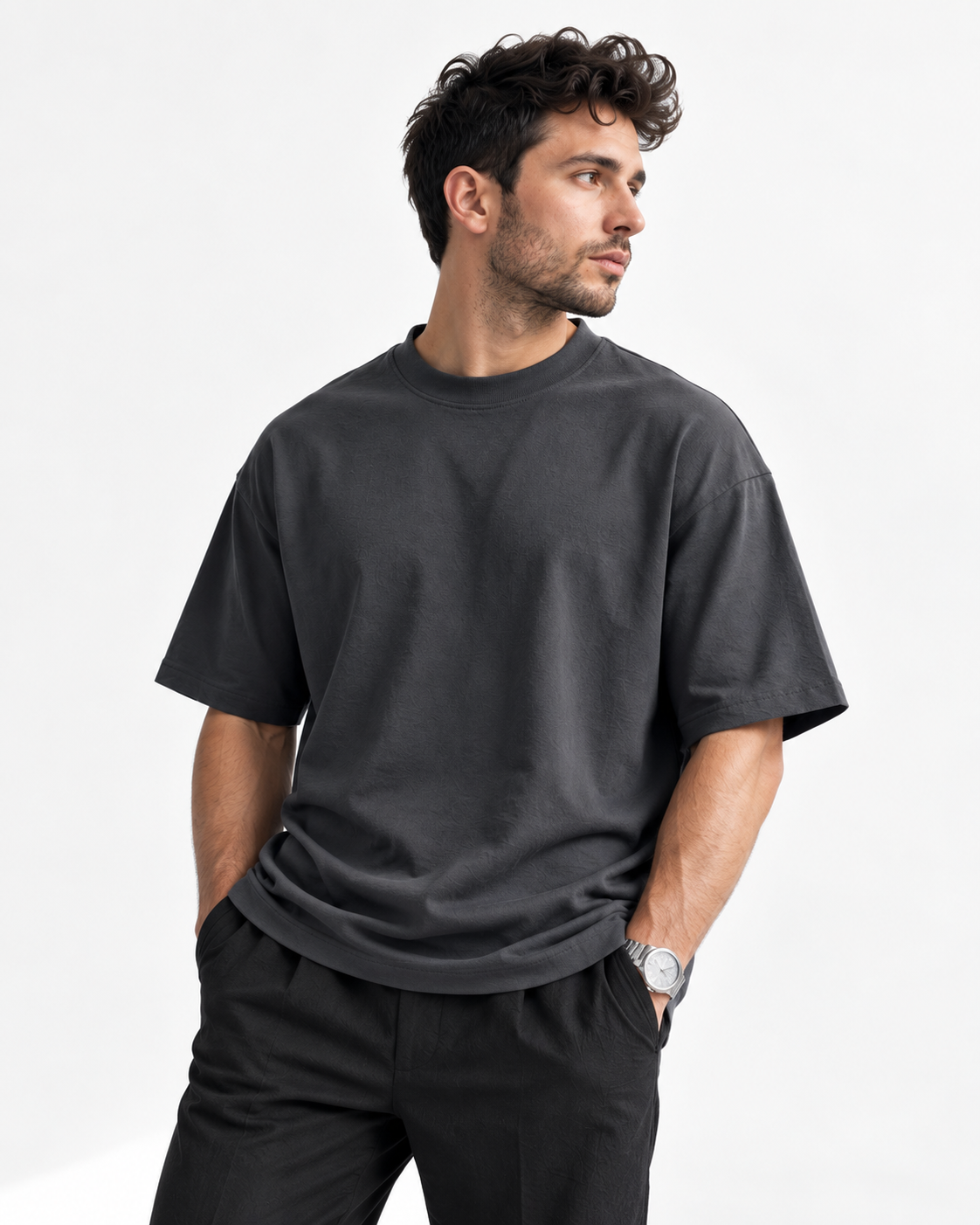 Metal Grey Oversize Tee
