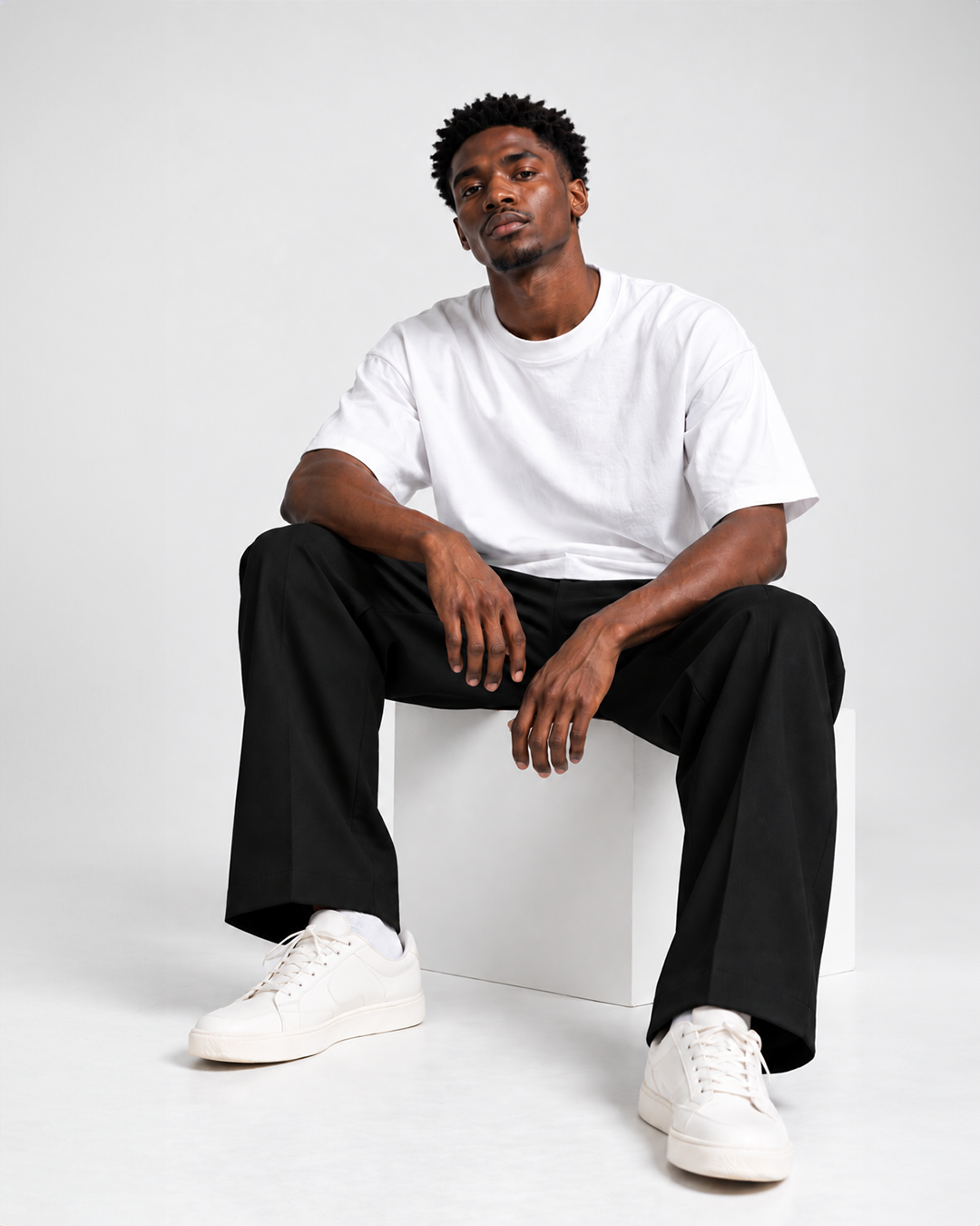 White Minimalist Oversize Tee
